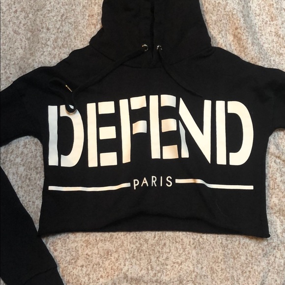 DEFEND Paris crop hoodie - Picture 2 of 4